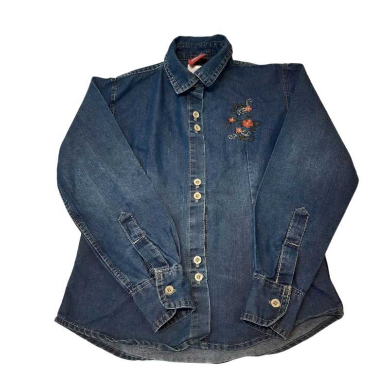 CAMISA JEAN FLORES BORDADAS T10 PILLERIAS