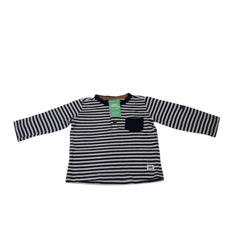 REMERA RAY AZUL BLANCO BOTONES TEDDY BOOM T6/9M GAST