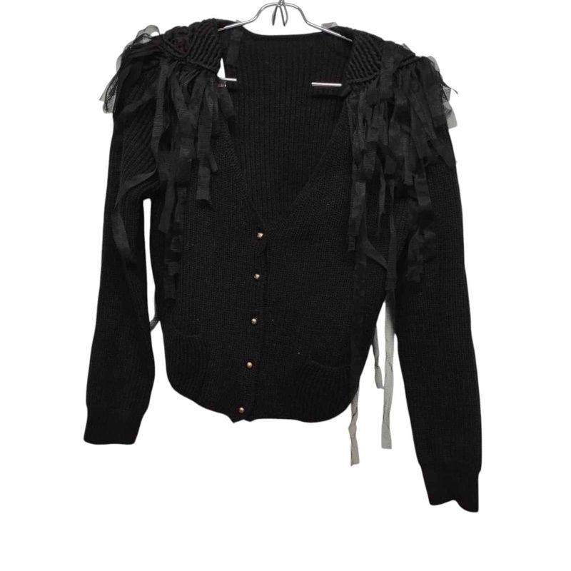 SACO LANA NEGRO FLECOS BOTONES METAL T S APROX