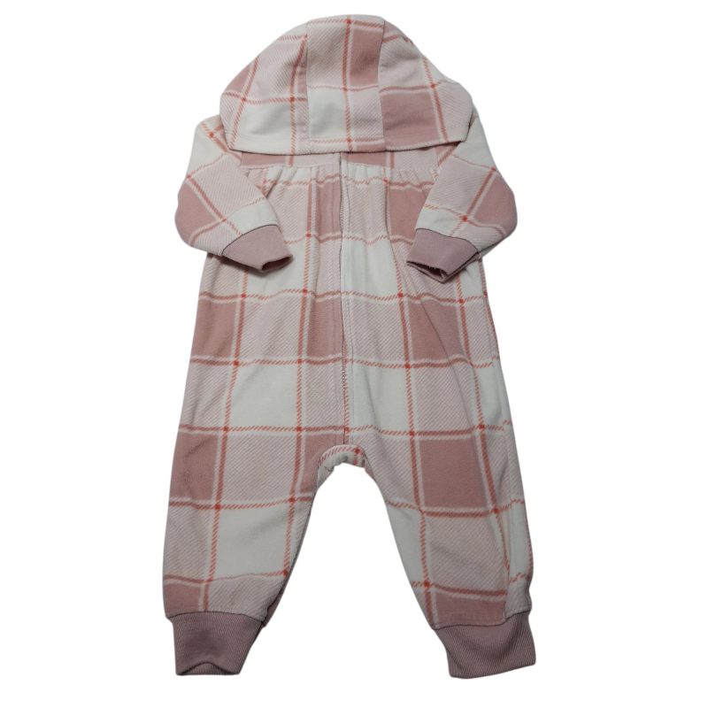 PIJAMA POLAR CUADRILLE ROSA CAPUCHA CARTERS T6M