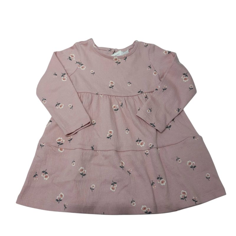VESTIDO ROSA FLORES BCAS H&M T9/12M