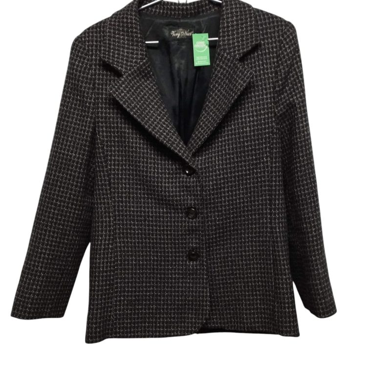 SACO BLAZER LANA CUADRILLE AZUL TL AP VERY NICE