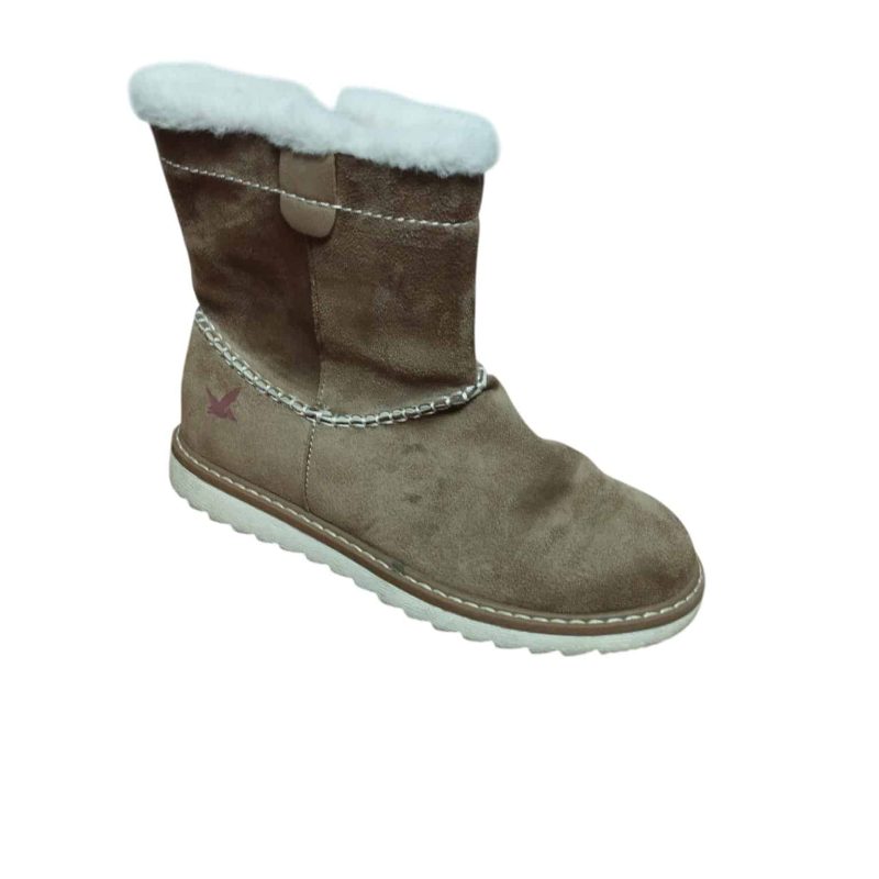 BOTAS GAMUZA MARRON BCO BORDE PELUDITO SANTA BARBARA T 35