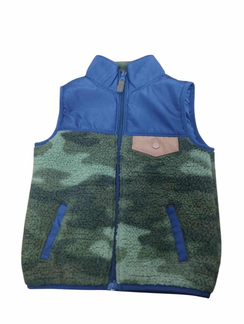CHALECO CORDERITO CAMUFLADO AZUL VERDE CARTERS T 2 GT