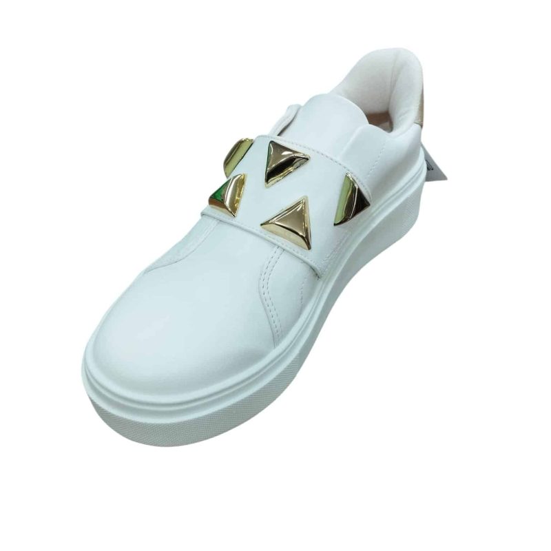 ZAPATO TIPO PANCHA BLANCO TRIANG DORADOS VIZZANO T35 BR 37 EU AVERIA
