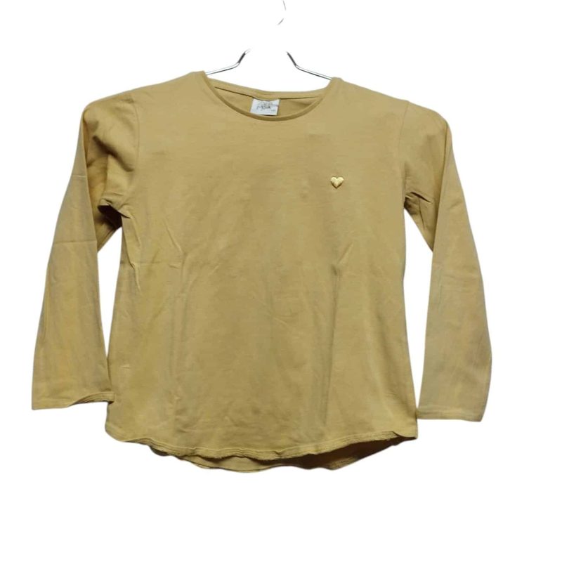 REMERA AMARILLA LISA CORAZON ZARA T7