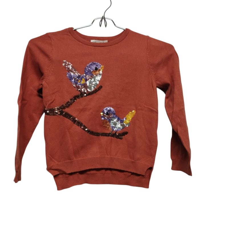 BUZO HILO ROJO LADIRLLO PAJARITO LENTEJUELAS H&M T4/6
