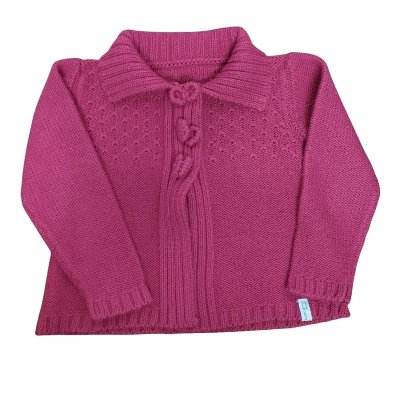 SACO LANA ROJO CON CUELLO BROCHES PAPPOLINO T 6- ES 3-4