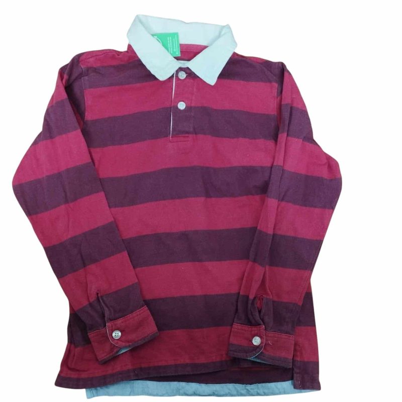REMERA ROJA FRANJAS ROJO CUELLO BLANCO BOT BAS T10 DEC