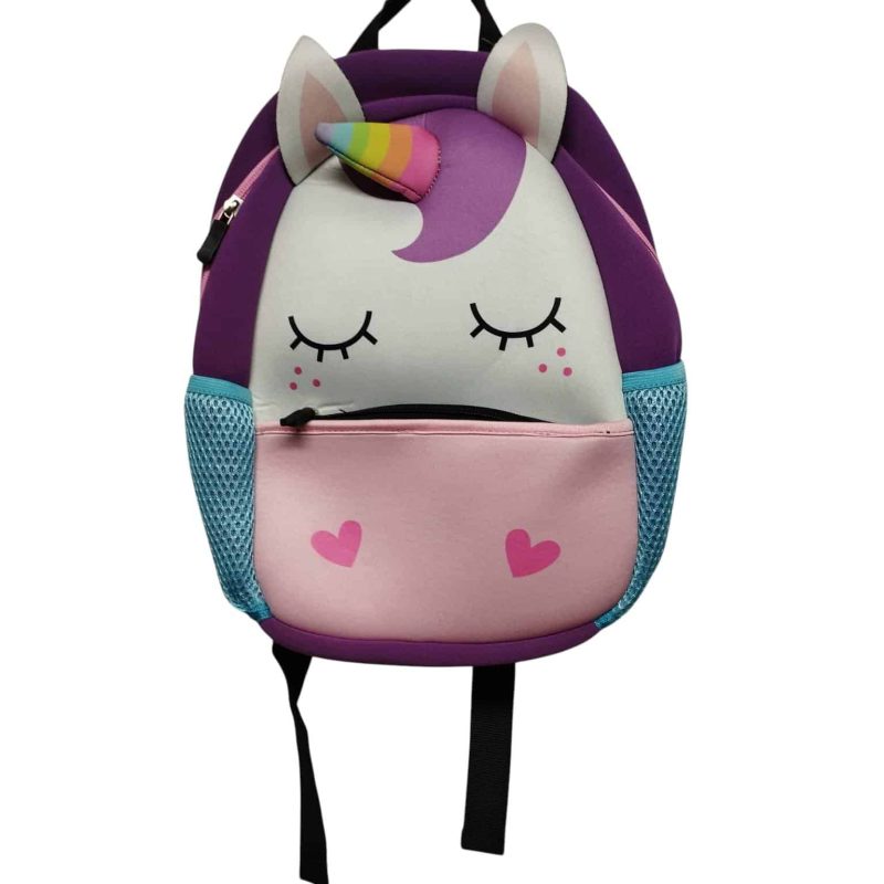 MOCHILA NEOPRENO VIOLETA ROSADO UNICORNIO TABARE