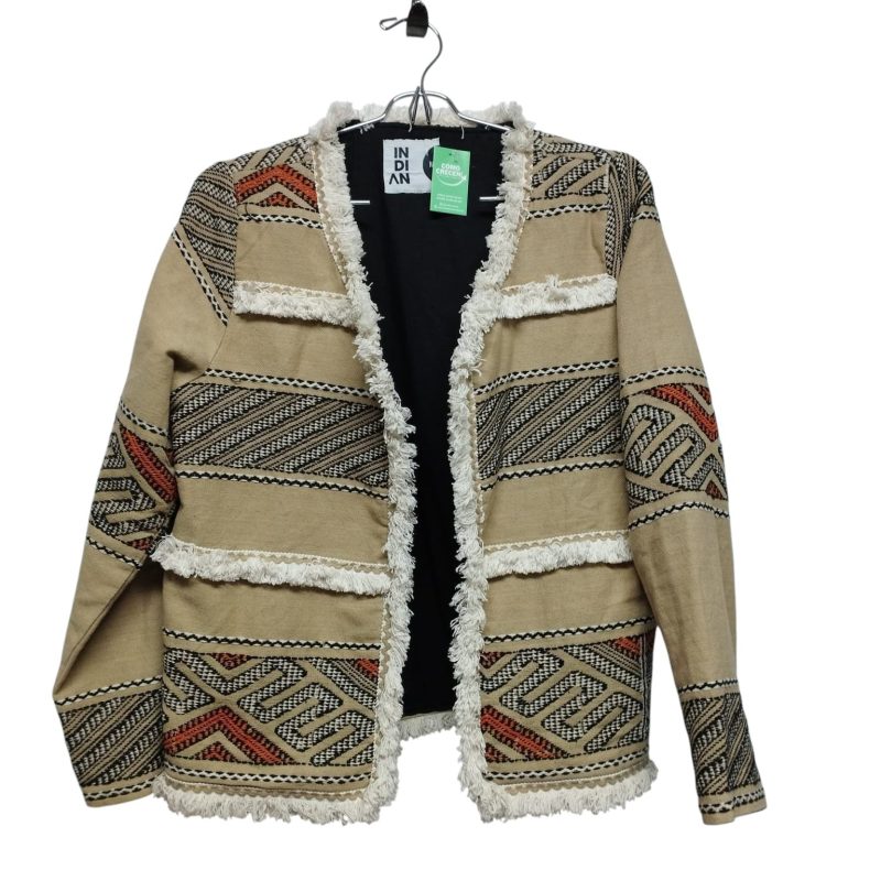 CHAQUETA BEIGE NEGRO NARANJA PELUDITO INDIAN TM