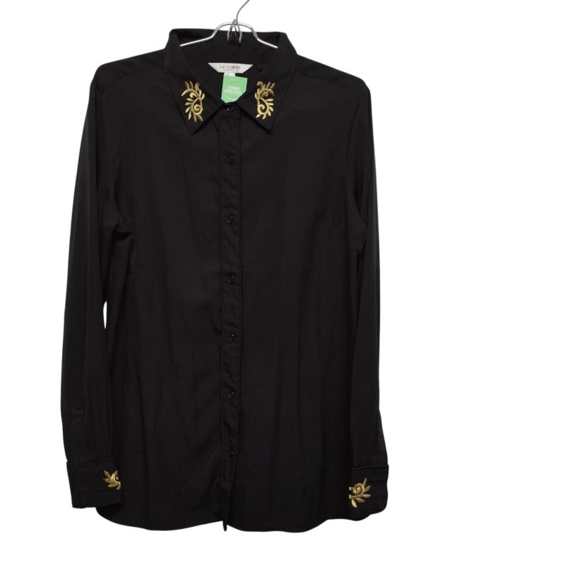 CAMISA GASA NEGRO FLORES BORDADAS LOLITA TL