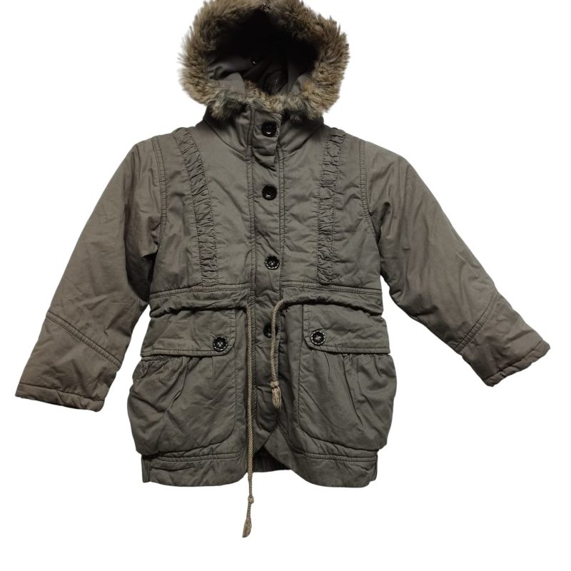 PARKA GRIS FORRADA CAPUCHA PELUDITA C CIERRE T 6