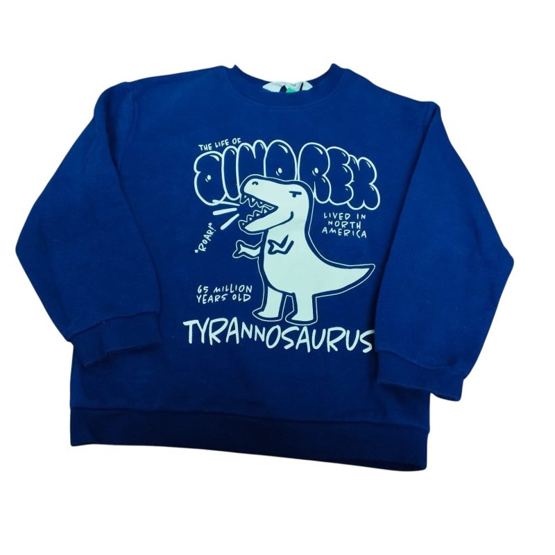 BUZO ALG AZUL DINOSAURIO BLANCO H&M T4/6 GT