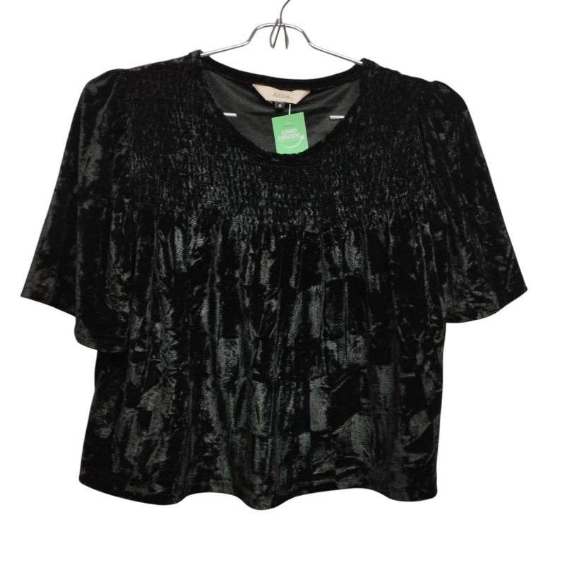 REMERA TERCIOPELO ELASTIZADA NEGRA ALLIE T S