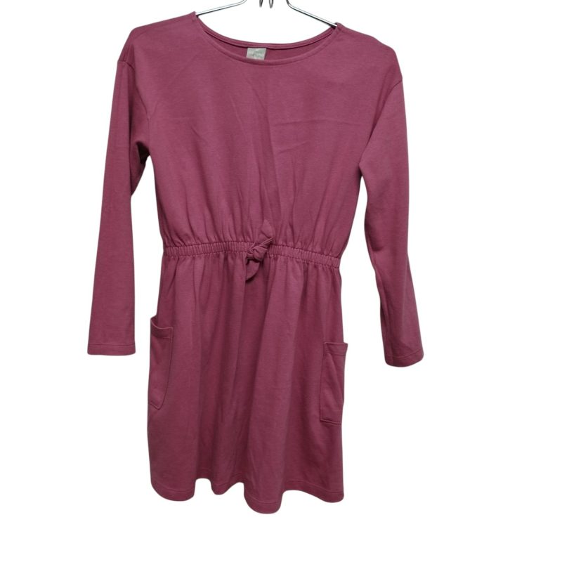 VESTIDO ALG ROSA VIEJO ELASTIZADO MOÑA BOLSILLOS  HERING T 12