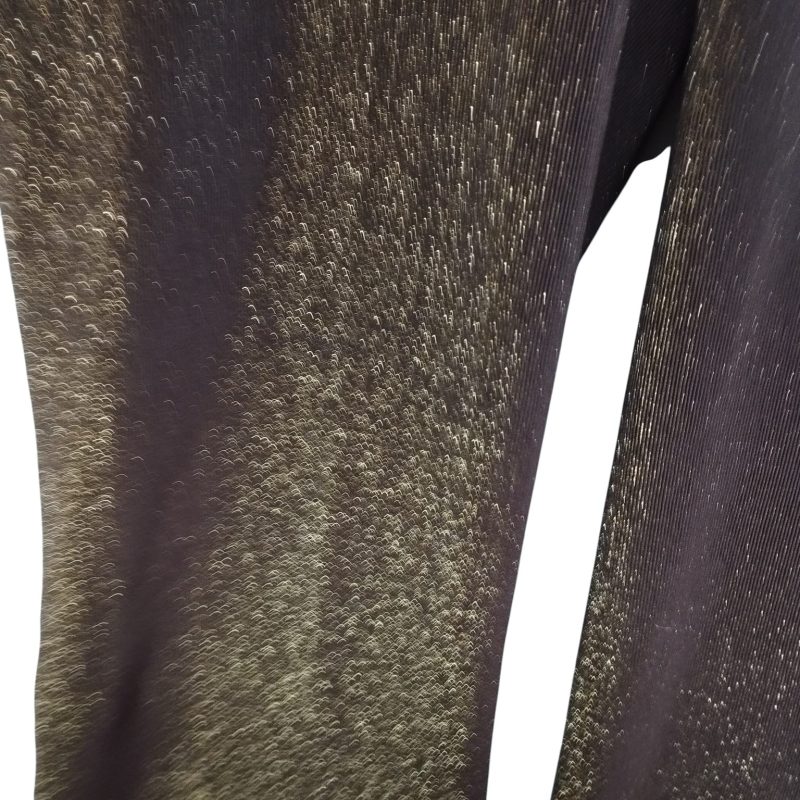 PANTALON ESTILO CALZA MARRON HILOS DORADOS JAUNTY TL - Imagen 2