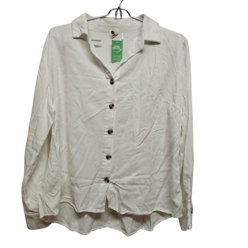 CAMISA BLANCA BOTONES MARRONES INDIAN TL manchita