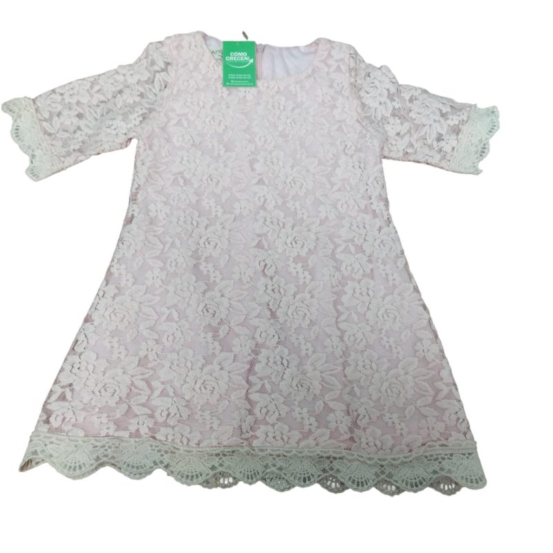 VESTIDO NIÑA ROSADO TUL BORDADO FLORES  APRIL GIRL T 3/4 AP