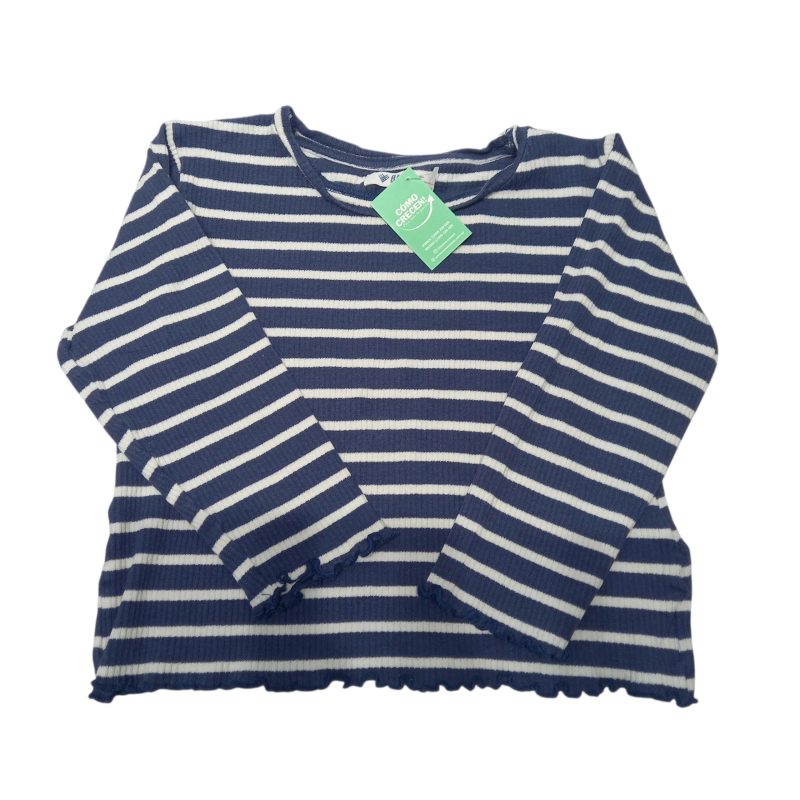 REMERA RAYADA AZUL BCO BAS T6