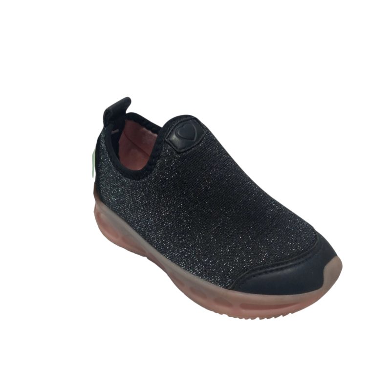 CHAMPIONES SIN CORDON NEGRO PLATEADO SUELA ROSA POIM T27