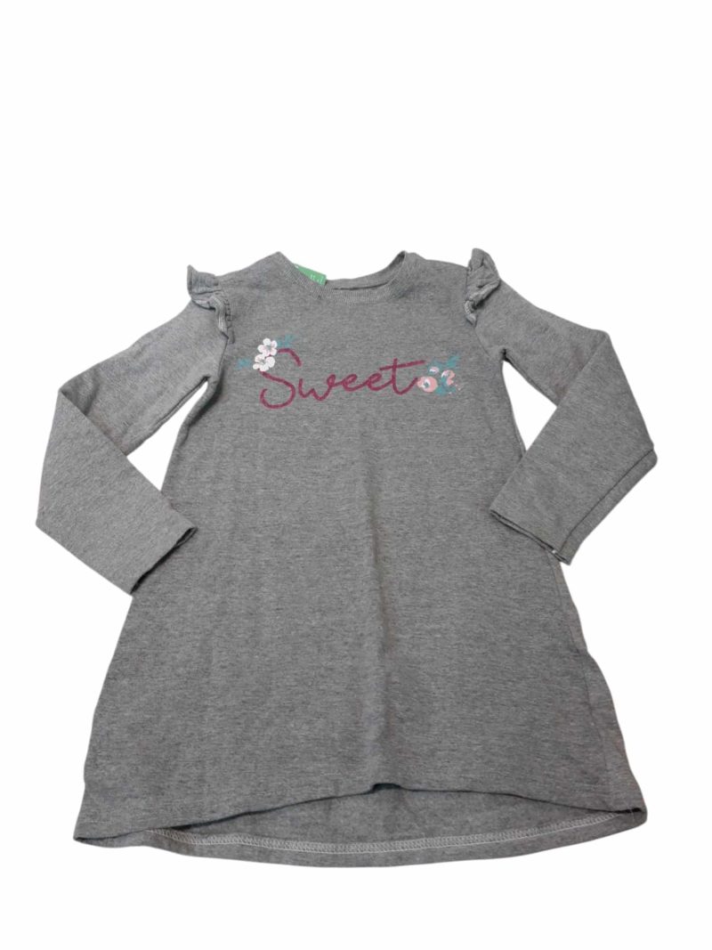 VESTIDO ALG GRIS SWEET FLORES INT POLAR SIN MARCA T6 AP
