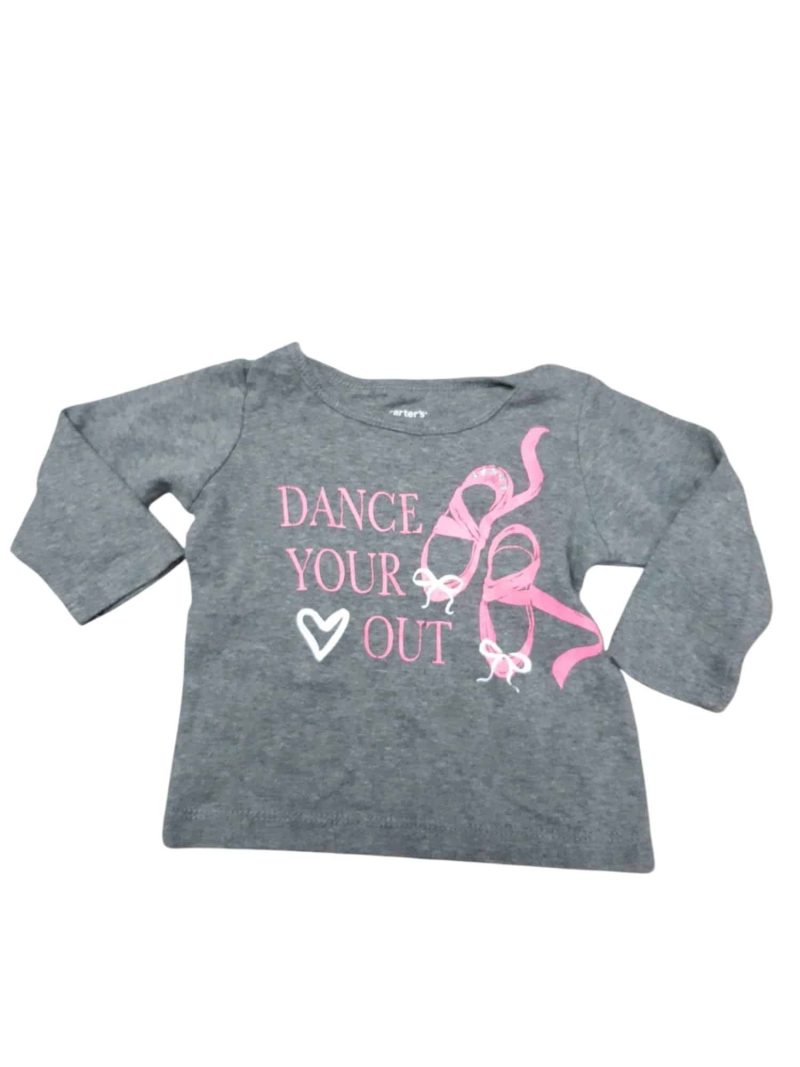 REMERA ALG GRIS DANCE YOUR OUT ZAPATILLAS ROSA CARTERS T6M