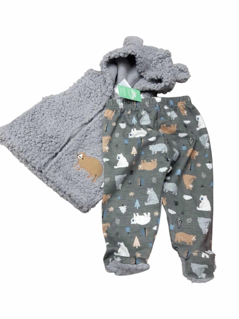 PELELE ALG GRIS INT POLAR OSOS PINOS SIN MARCA T6/9M MAS CHALECO