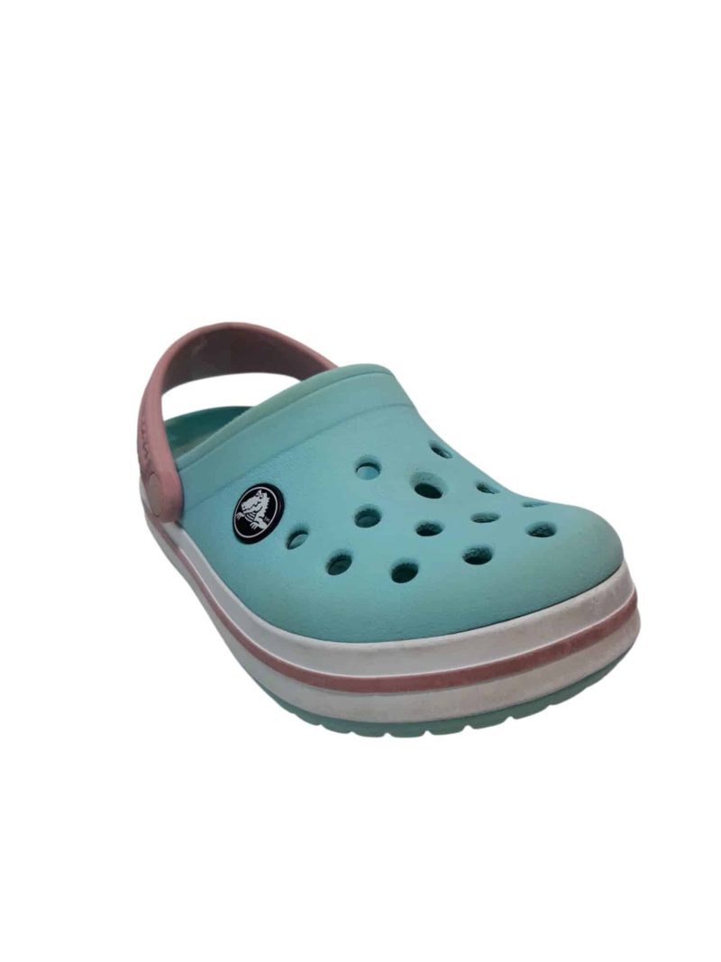 CROCS VERDE AGUA ROSA C9 T26 AP MANCHITA