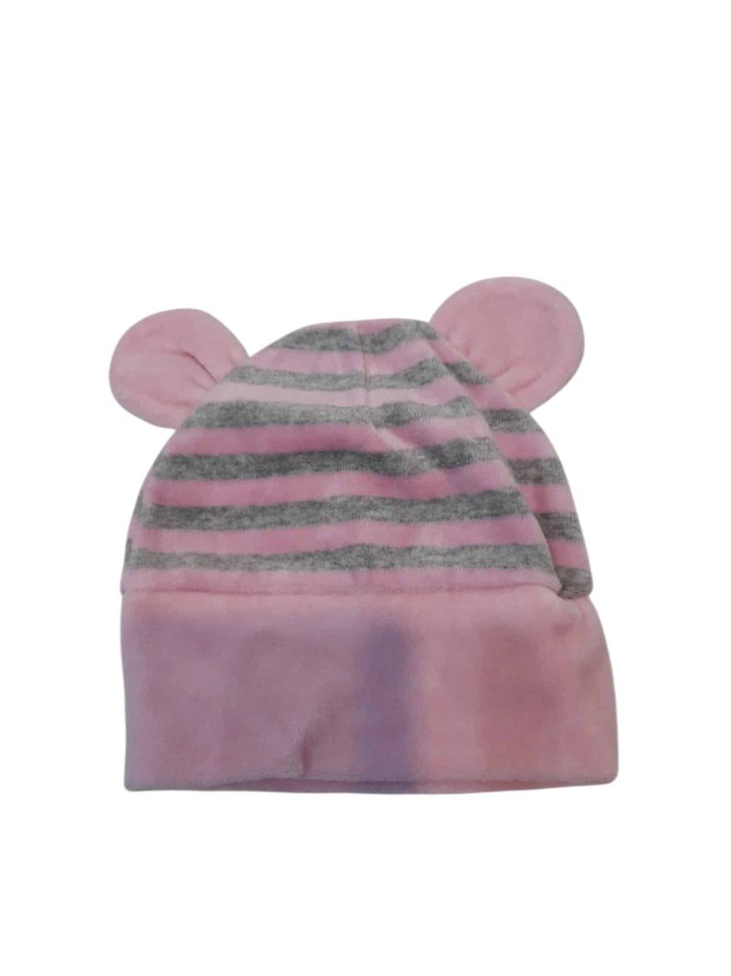 GORRO PIEL DURAZNO GRIS ROSA OREJITAS T3M AP
