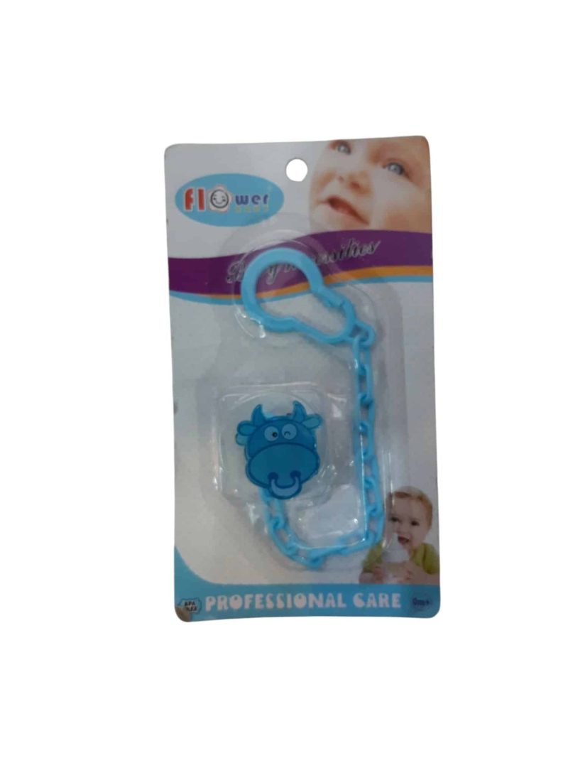 SUJETA CHUPETE VAQUITA CELESTE PLASTICO FI WE