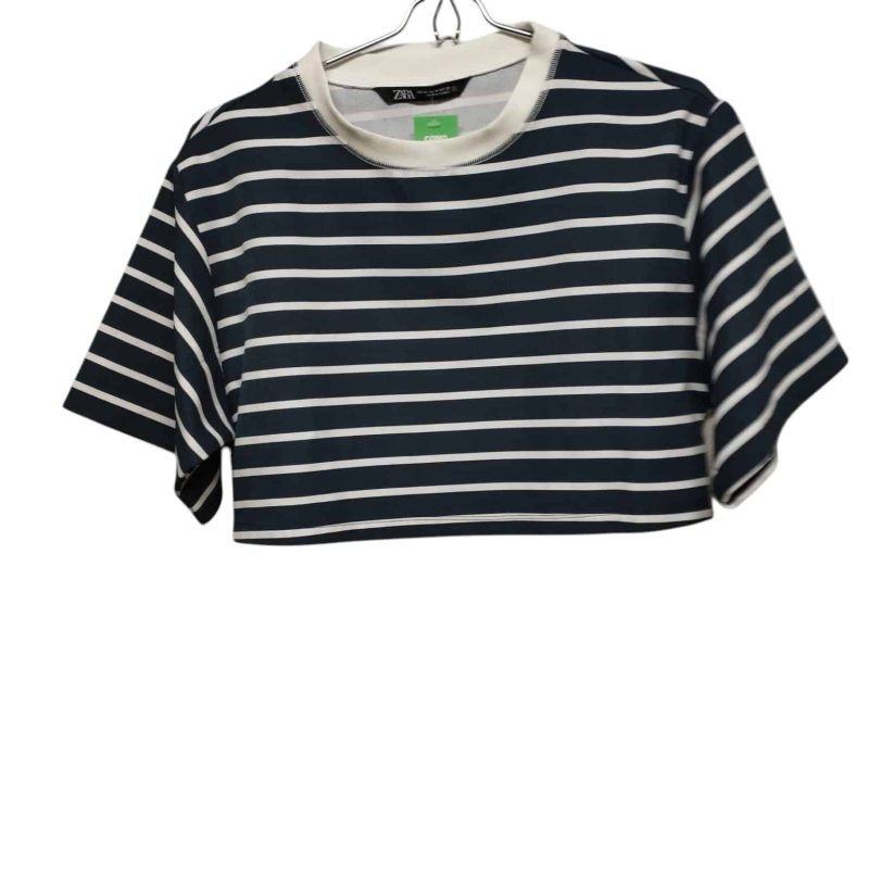 REMERA TOP ALG M/CORTA AZUL RAYAS BCAS ZARA T M