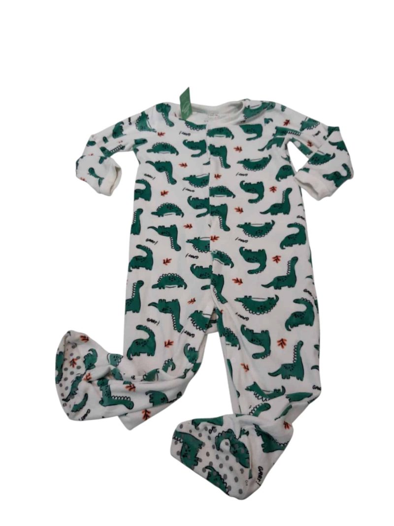 PIJAMA PIEL DURAZNO BCO DINOSAURIOS VERDES GRRR TEDDY BOOM T12/18M