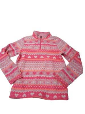 BUZO MICROPOLAR ROSADO NARANJA BLANCO MEDIO CIERRE PLACE T10/12
