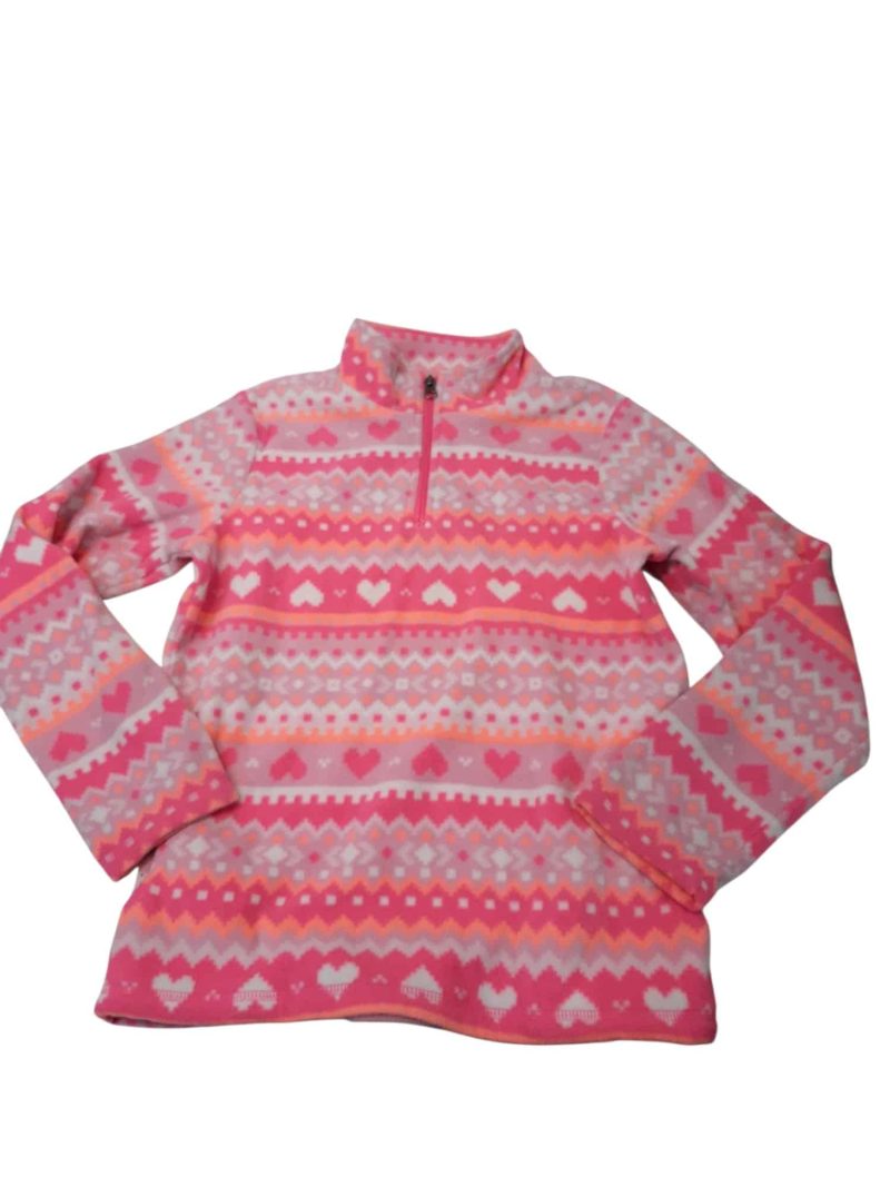 BUZO MICROPOLAR ROSADO NARANJA BLANCO MEDIO CIERRE PLACE T10/12