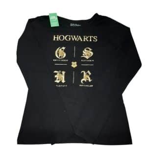 REMERA NEGRA HARRY POTTER T13/14 HOGWARTS