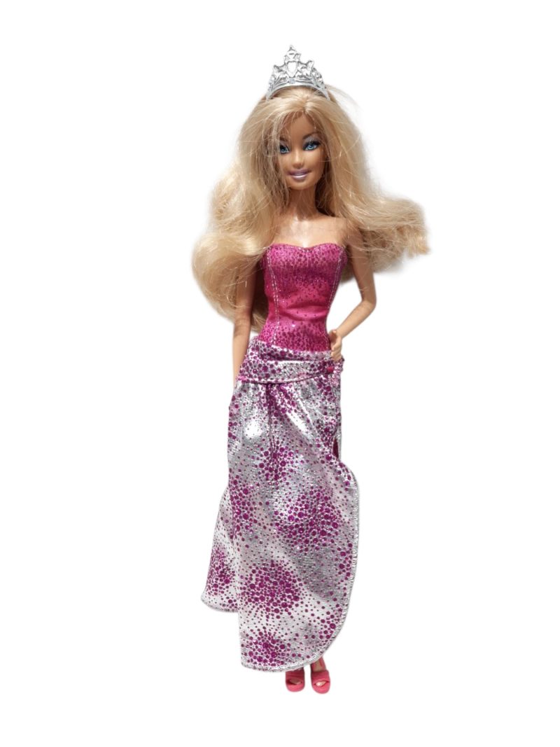 BARBIE VESTIDO FUCSIA CORONA