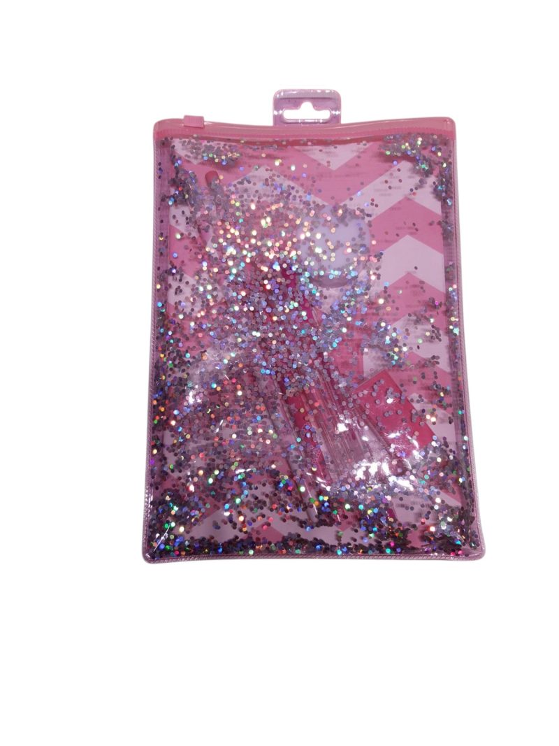 LIBRETA ROSA CON ART ESCOLAR BRILLOS