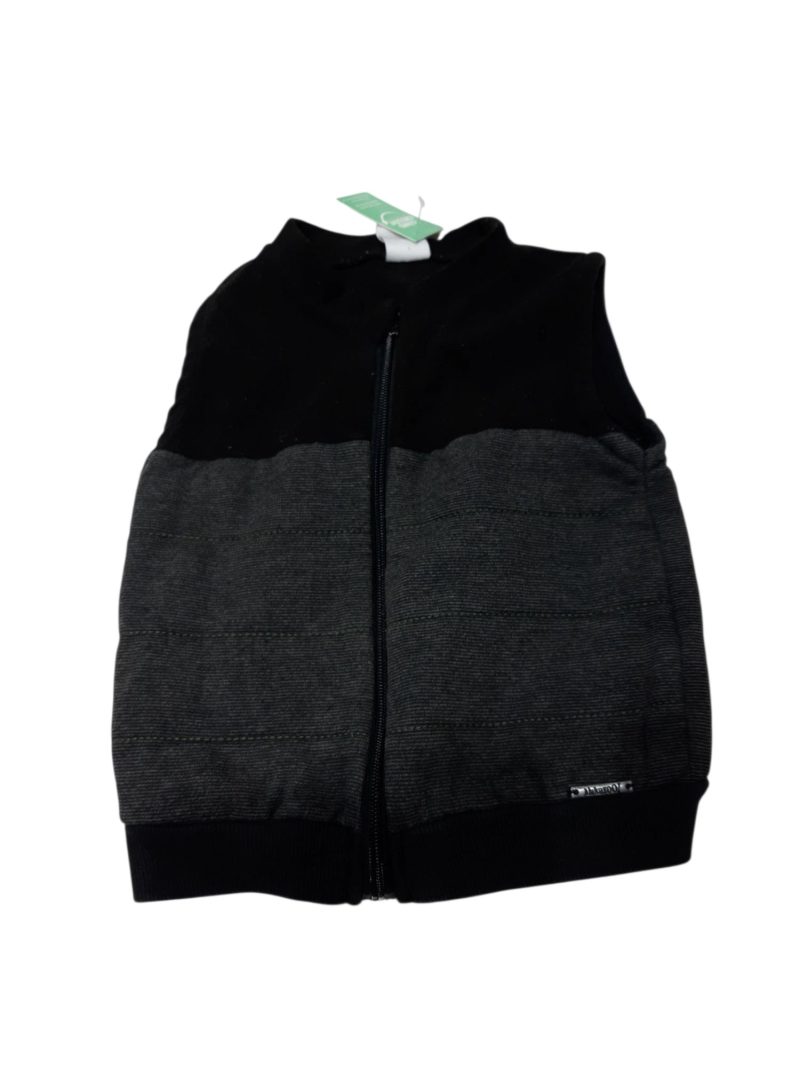 CHALECO POLAR NEGRO ARRIBA RAYADO ABAJO AKALAZOO T2 GT