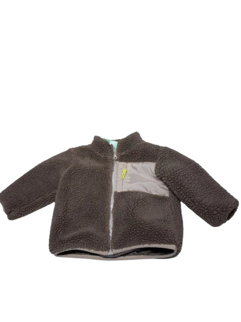 CAMPERA CORDERITO MARRON DET CORDON AMARILLO FLUO H&M T1AP