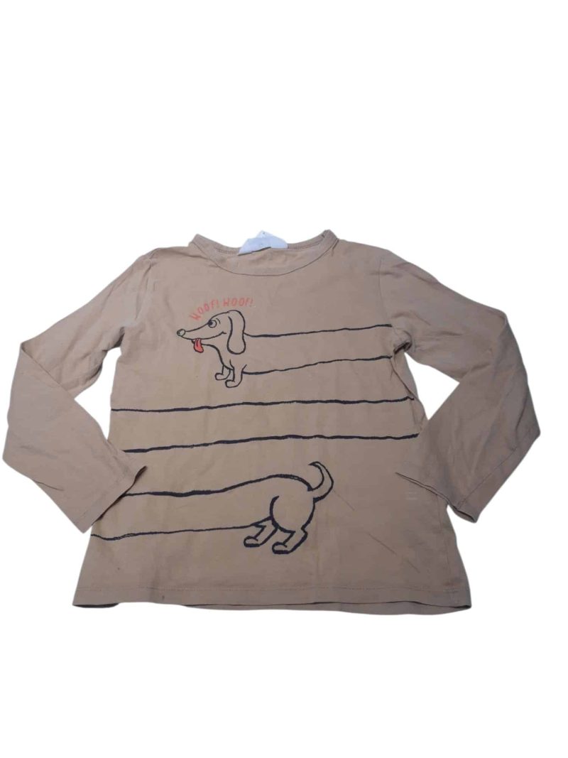 REMERA BEIGE PERRO H&M T6/8