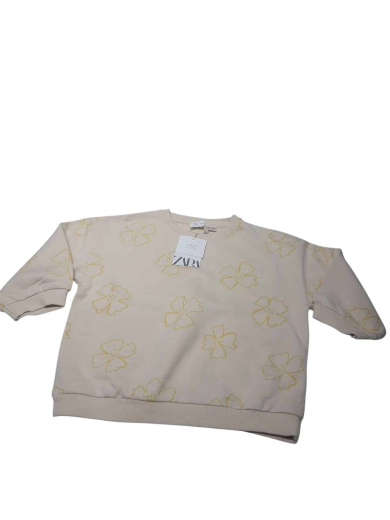 BUZO ALG AMARILLO FLORES ZARA T3/4 NUEVO