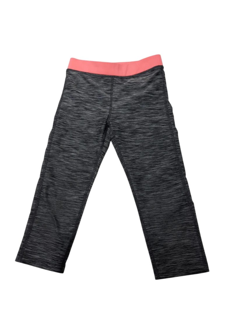 CALZA DEPORTIVA RAYITAS GRIS NEGRO BORDE ROSA H&M T4/6