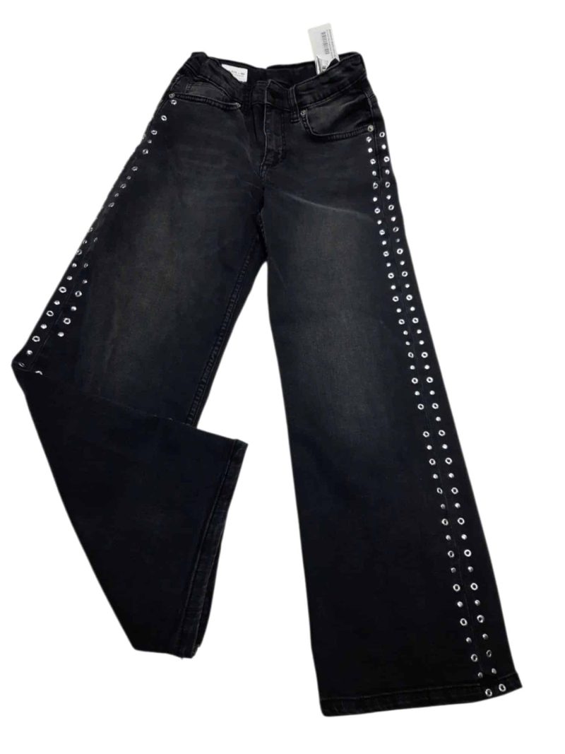 JEAN ANCHO NEGRO LICRA TACHITAS ZARA T11/12 FALTA ALGUNA TACHITA