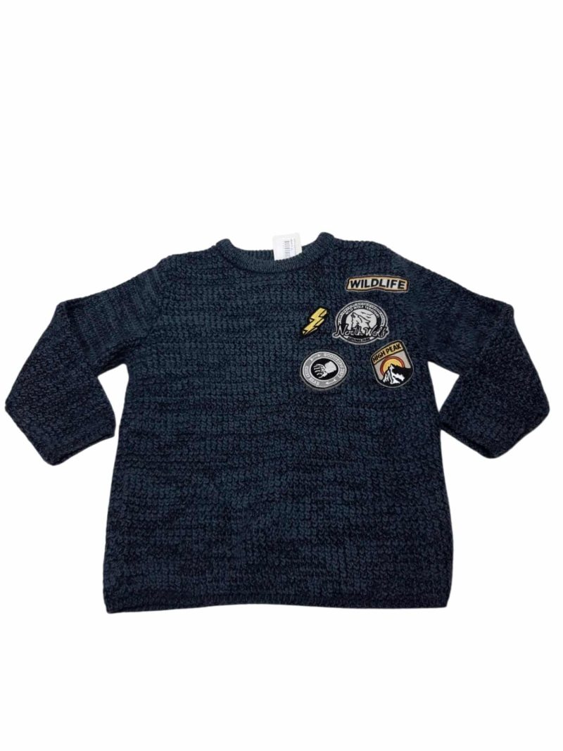 BUZO TEJIDO AZUL APLIQUES ZARA KNITWEAR T5