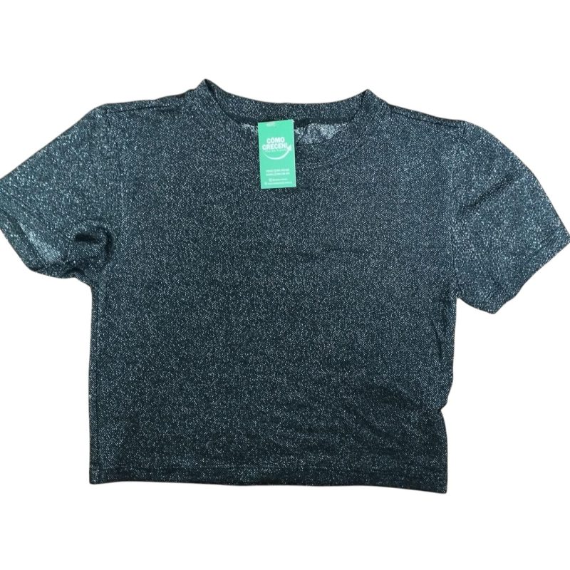 REMERA TOP NEGRA BRILLOS BLUESTEEL T S