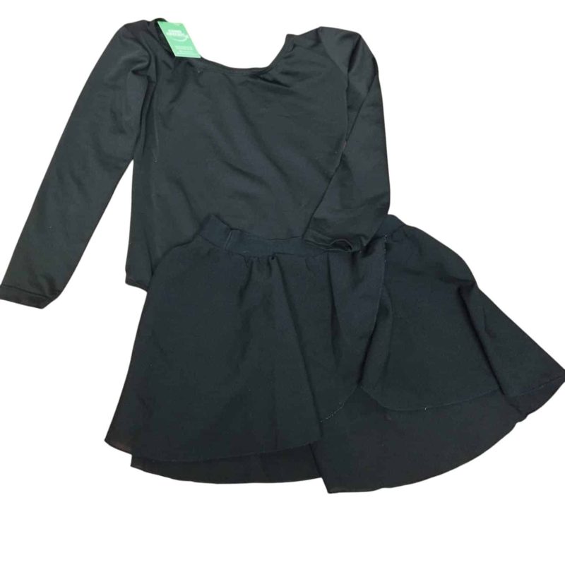 CONJUNTO BODY Y POLLERA NEGRO BALLET T 8 AP