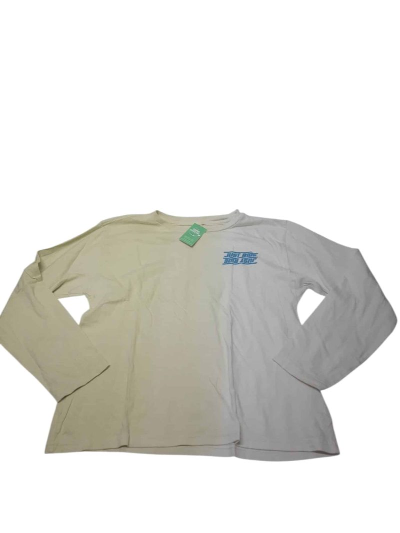 REMERA BLANCA AMARILLA JUST RIDE BAS T10