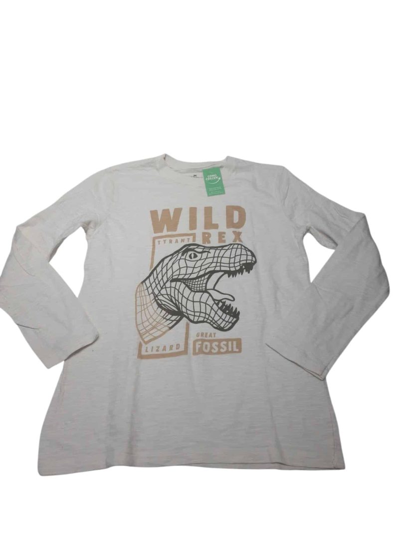 REMERA BLANCA WILD DINO HERING T12 PELUSITA