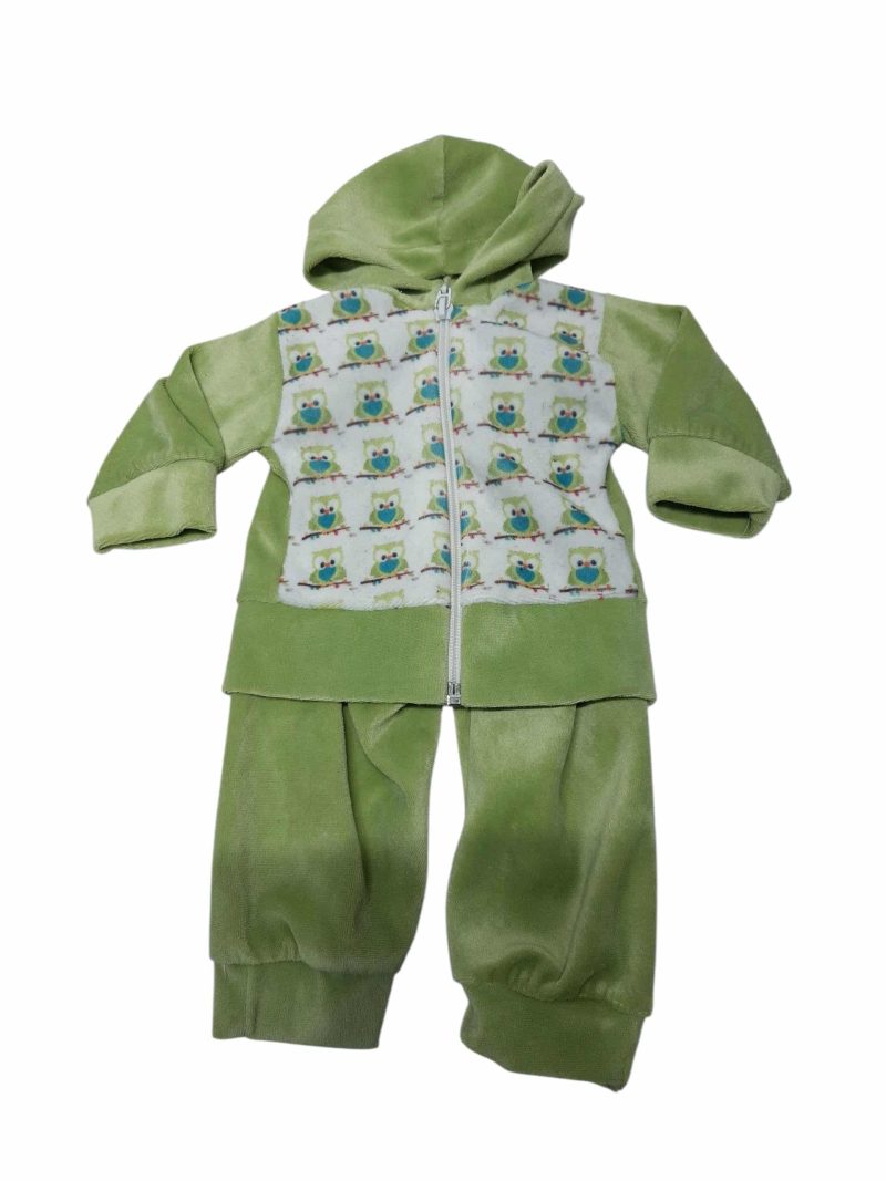CONJ CAMPERA Y JOGG PIEL DURAZNO VERDE BUHOS T0/1M AP